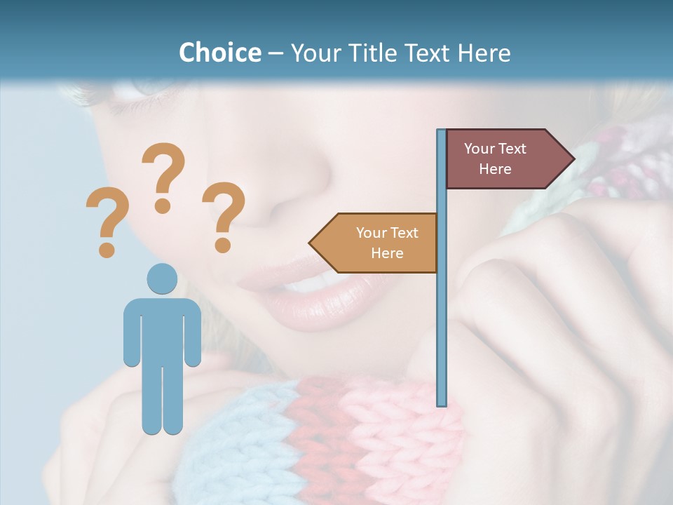 Scarf Youth Sweater PowerPoint Template