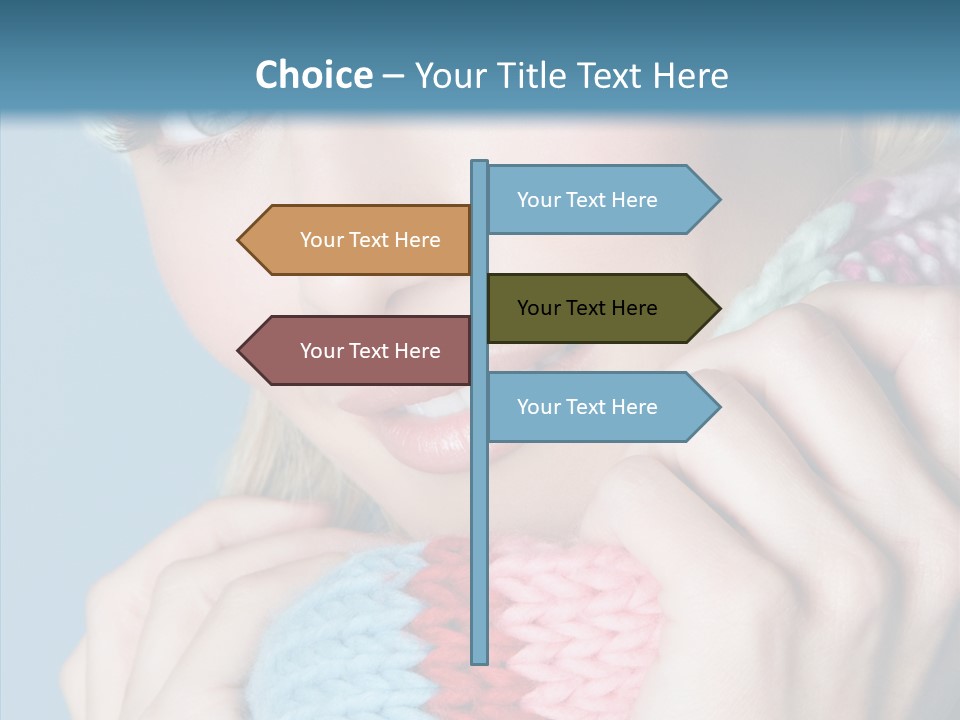 Scarf Youth Sweater PowerPoint Template