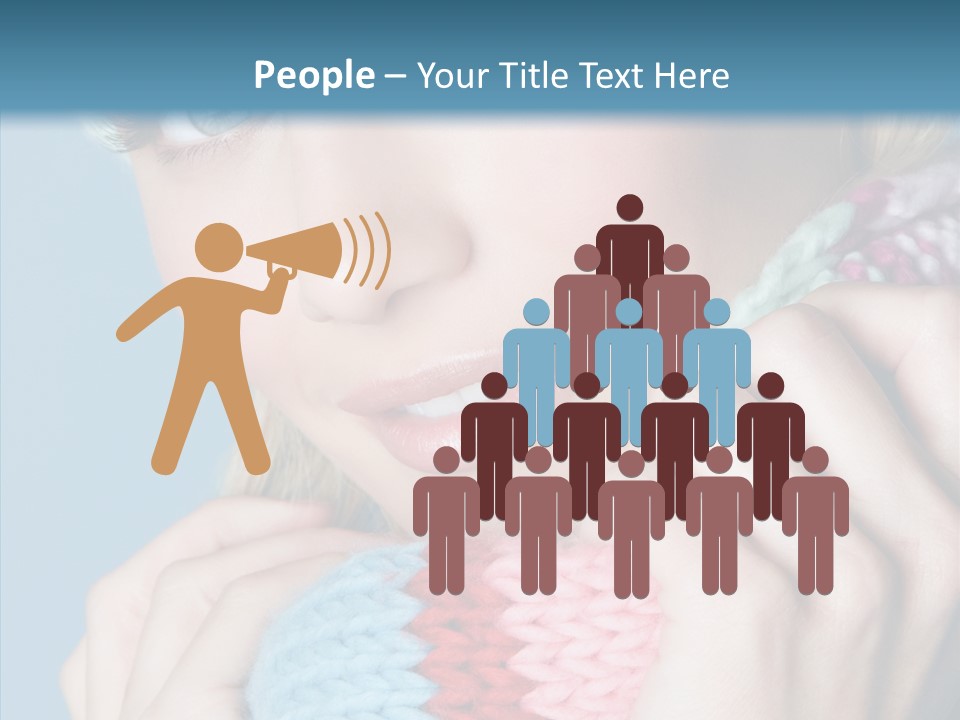 Scarf Youth Sweater PowerPoint Template