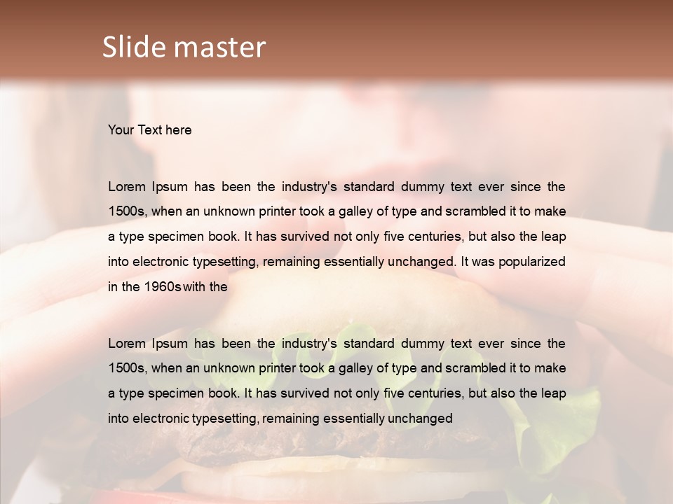 Red Hamburger Unhealthy PowerPoint Template