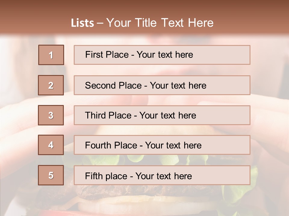 Red Hamburger Unhealthy PowerPoint Template