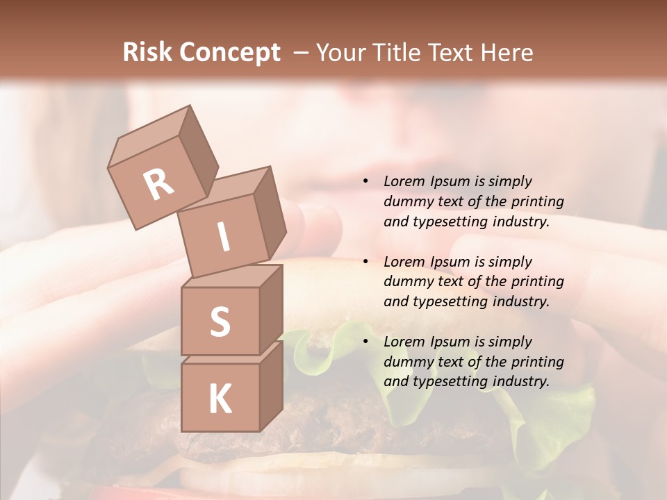 Red Hamburger Unhealthy PowerPoint Template