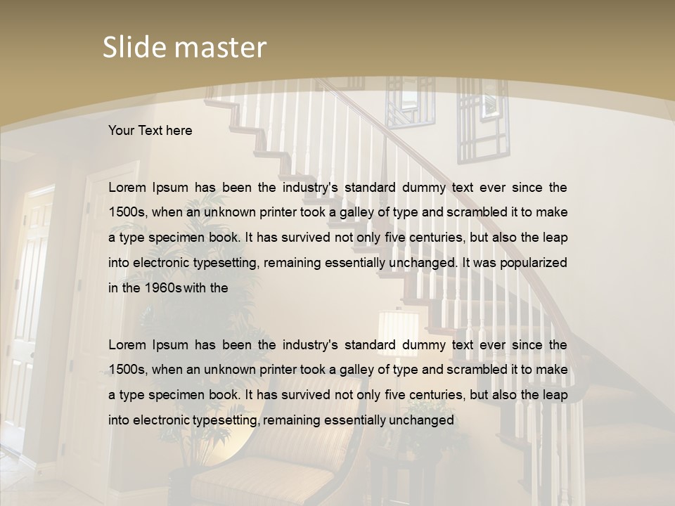 Molding Wood Hall PowerPoint Template