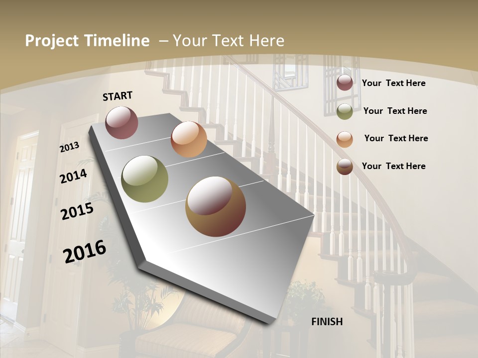 Molding Wood Hall PowerPoint Template