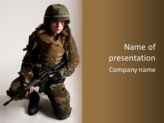 Young Woman Police PowerPoint Template