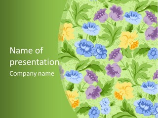 A Green Floral Powerpoint Presentation PowerPoint Template