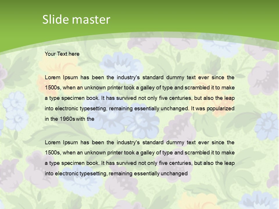 A Green Floral Powerpoint Presentation PowerPoint Template