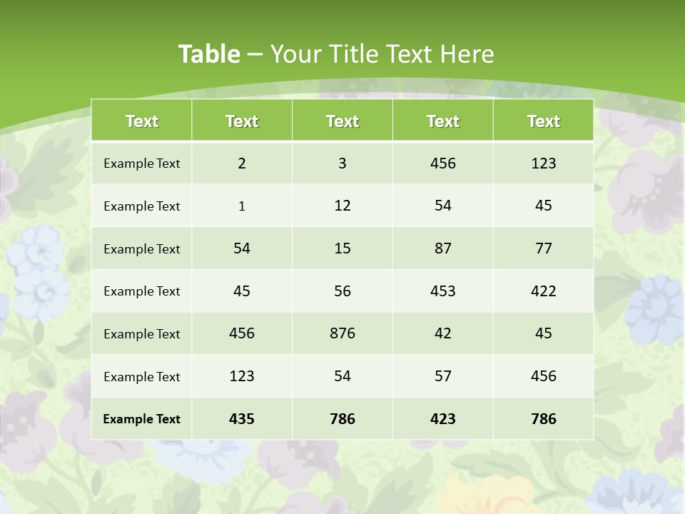 A Green Floral Powerpoint Presentation PowerPoint Template