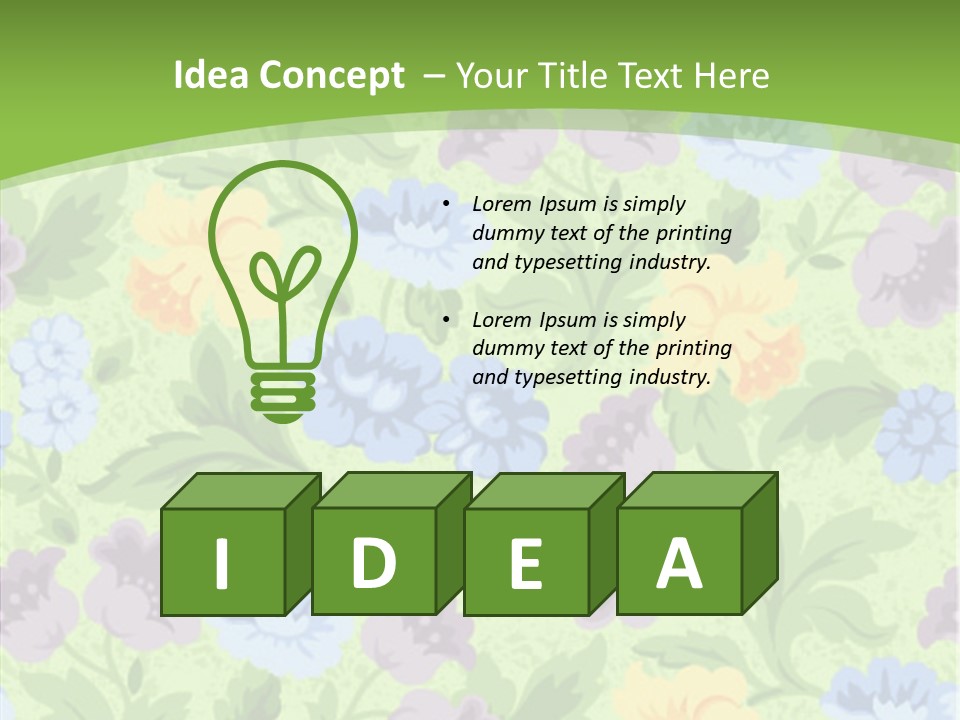 A Green Floral Powerpoint Presentation PowerPoint Template