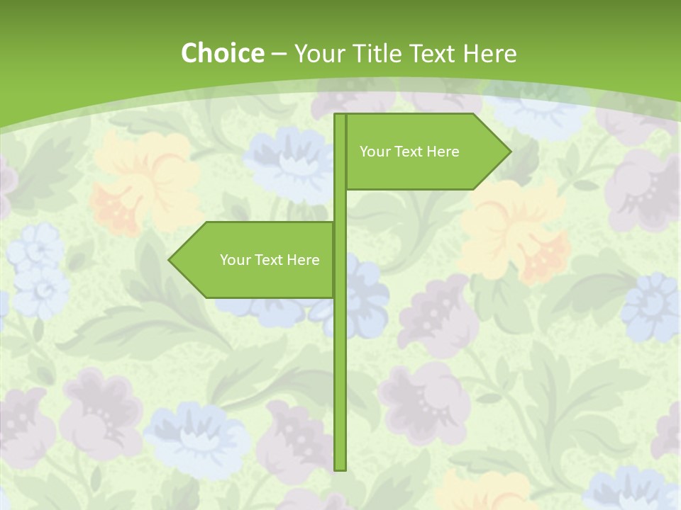 A Green Floral Powerpoint Presentation PowerPoint Template