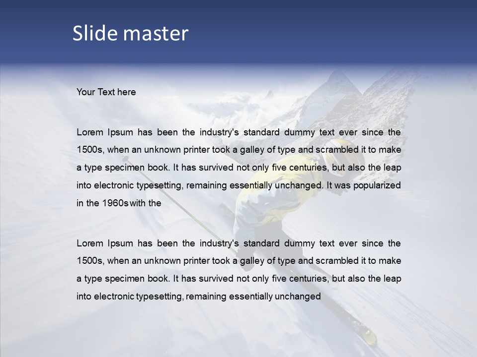 Competiting Skier Sliding PowerPoint Template