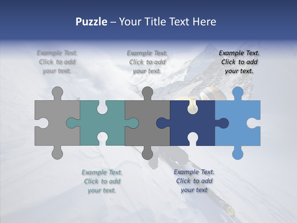Competiting Skier Sliding PowerPoint Template