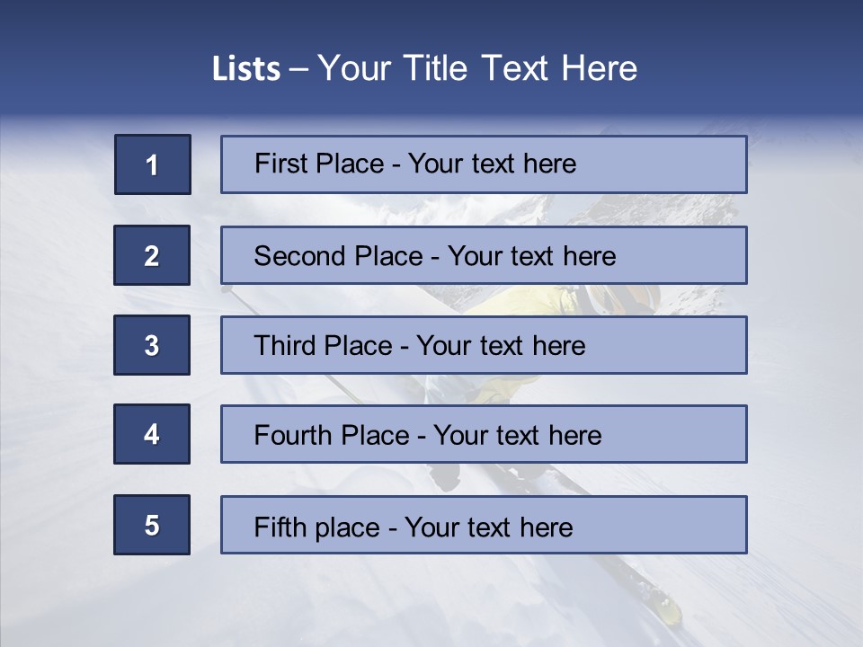 Competiting Skier Sliding PowerPoint Template