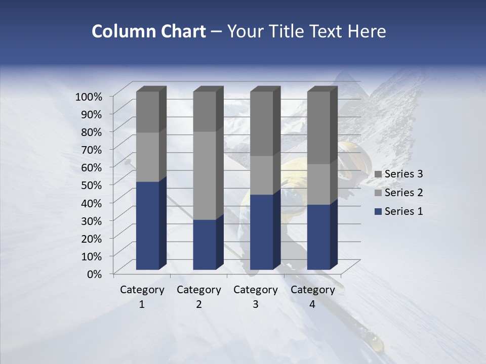 Competiting Skier Sliding PowerPoint Template