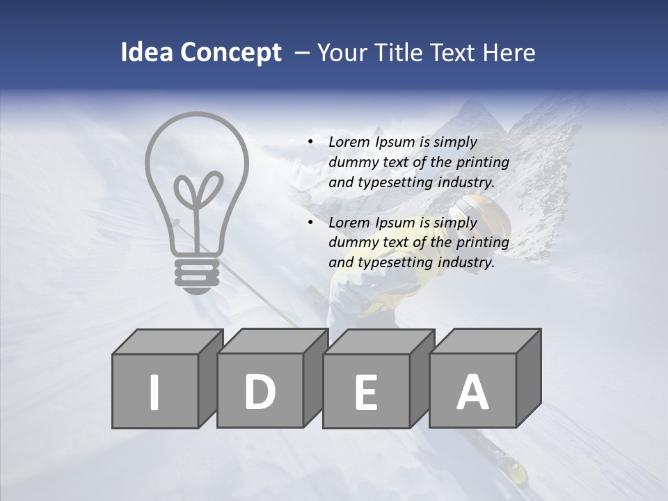 Competiting Skier Sliding PowerPoint Template