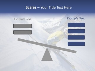 Competiting Skier Sliding PowerPoint Template