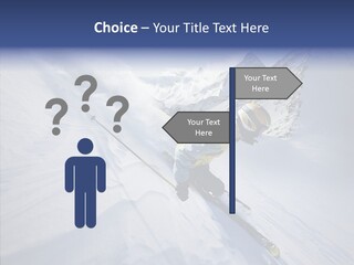 Competiting Skier Sliding PowerPoint Template