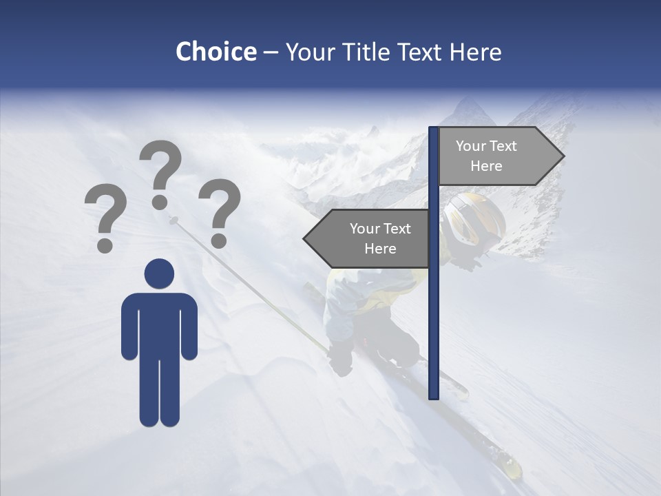 Competiting Skier Sliding PowerPoint Template
