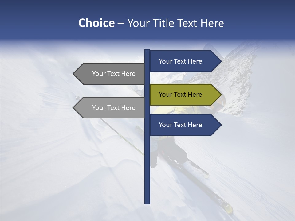 Competiting Skier Sliding PowerPoint Template