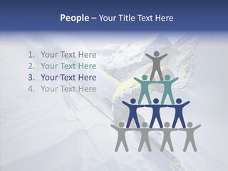 Competiting Skier Sliding PowerPoint Template