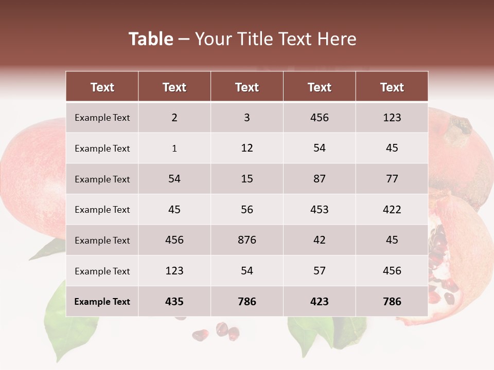 Meal Pomegranate Delicacy PowerPoint Template