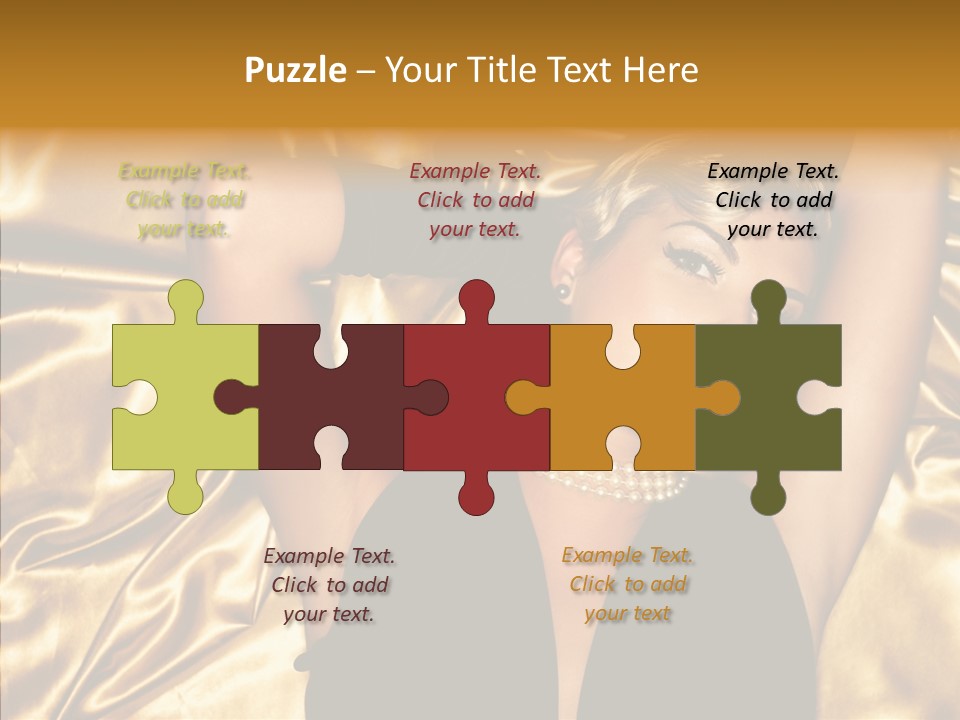 Blond Lady Make Up PowerPoint Template