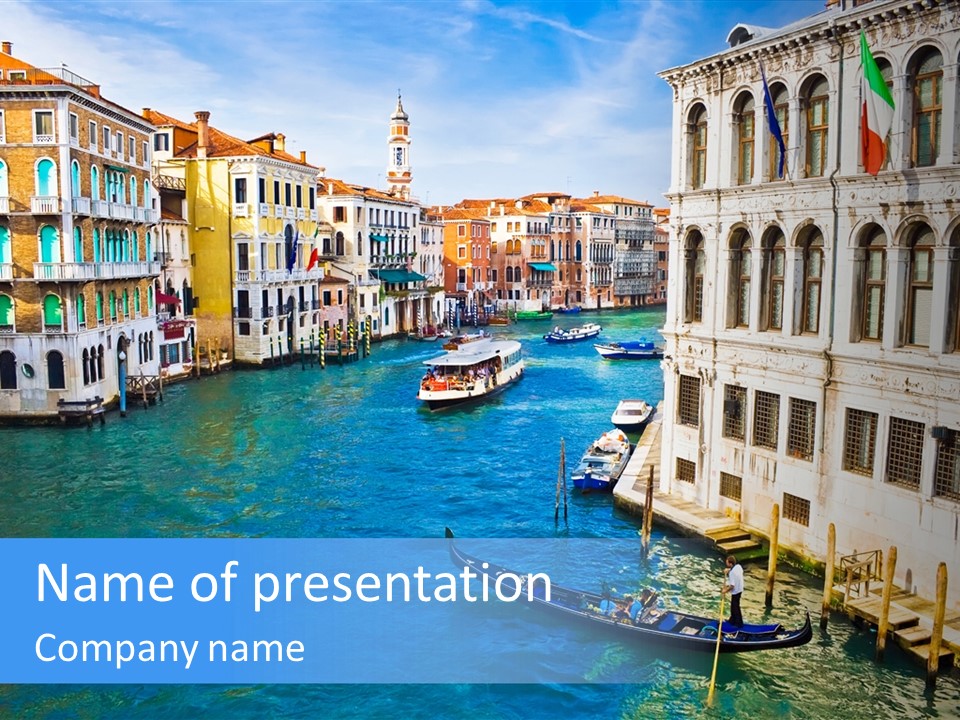 Vaporetto River Residence PowerPoint Template