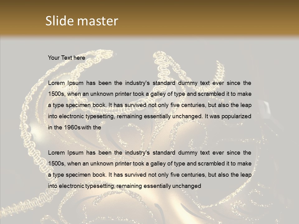 Mask Gold Fashion PowerPoint Template