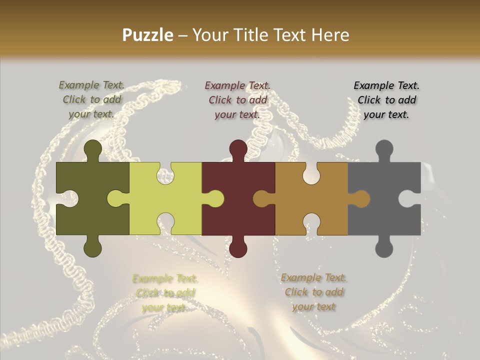 Mask Gold Fashion PowerPoint Template