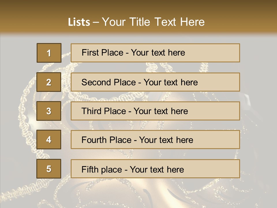 Mask Gold Fashion PowerPoint Template