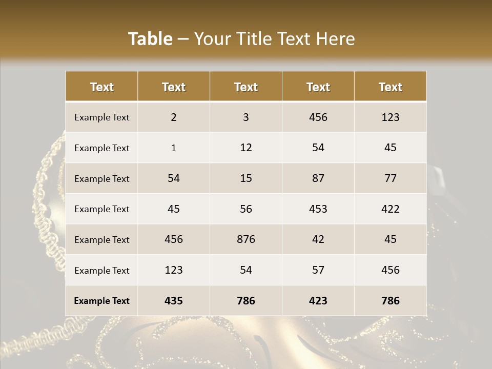 Mask Gold Fashion PowerPoint Template