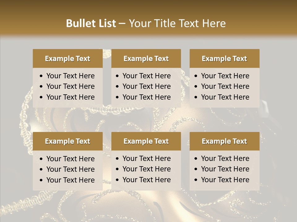 Mask Gold Fashion PowerPoint Template