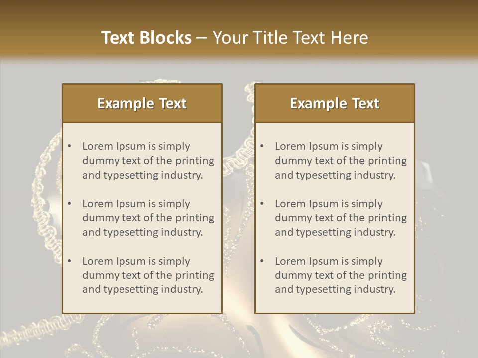 Mask Gold Fashion PowerPoint Template