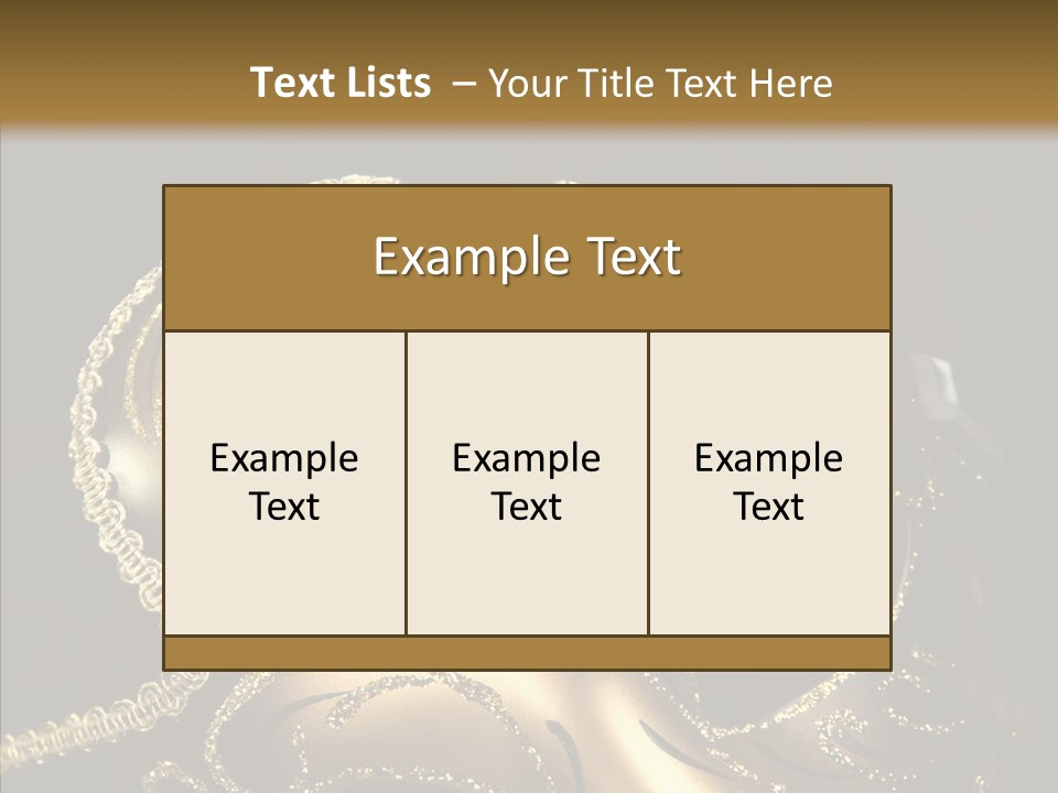 Mask Gold Fashion PowerPoint Template