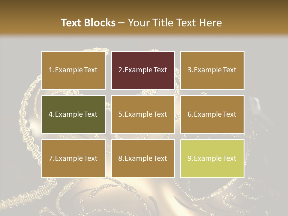 Mask Gold Fashion PowerPoint Template