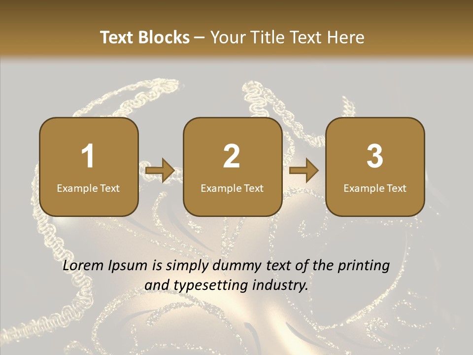 Mask Gold Fashion PowerPoint Template