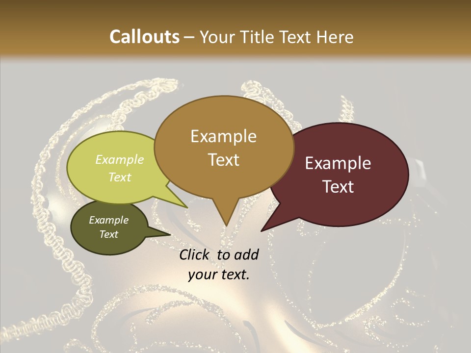 Mask Gold Fashion PowerPoint Template