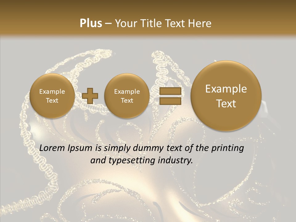 Mask Gold Fashion PowerPoint Template