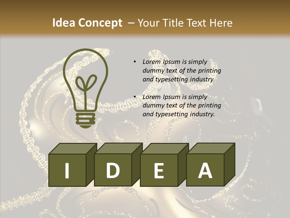 Mask Gold Fashion PowerPoint Template