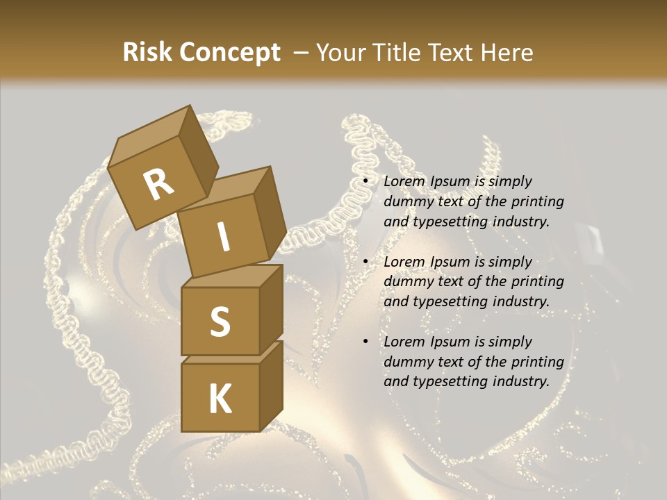 Mask Gold Fashion PowerPoint Template