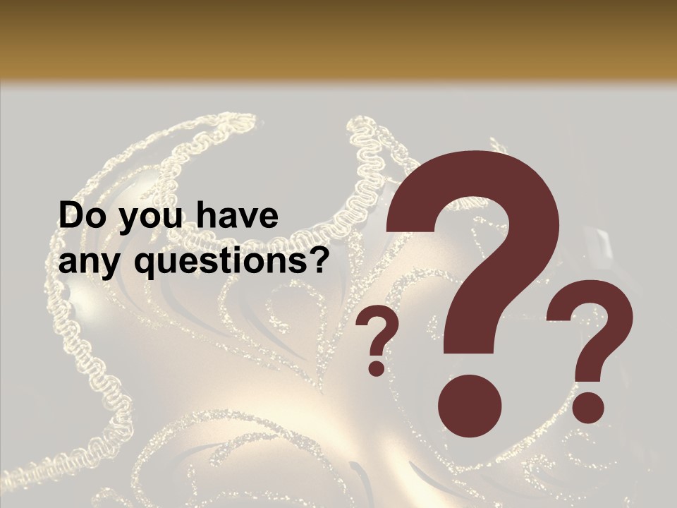 Mask Gold Fashion PowerPoint Template