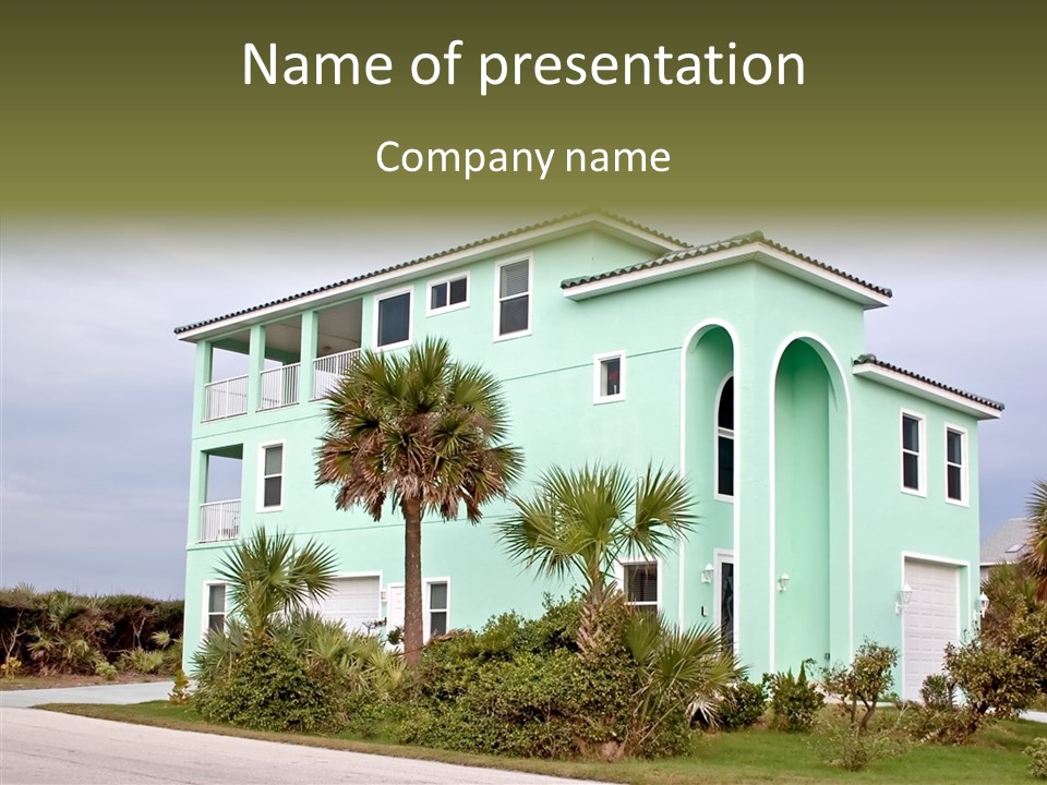 Exterior House Green PowerPoint Template