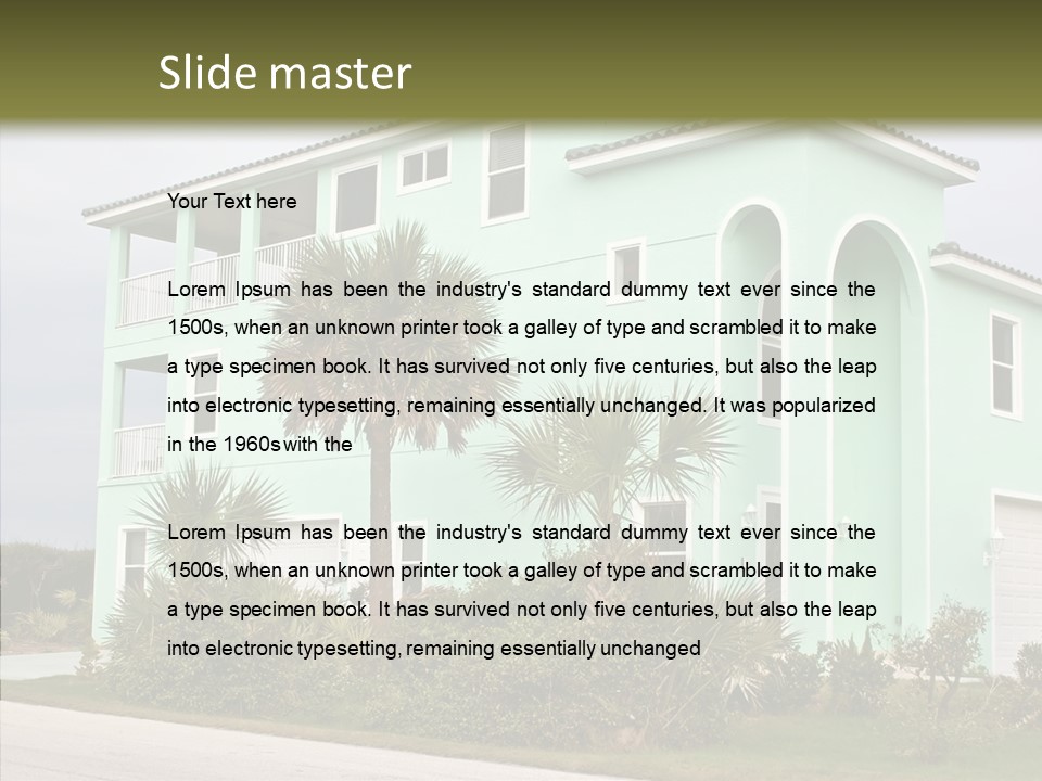 Exterior House Green PowerPoint Template