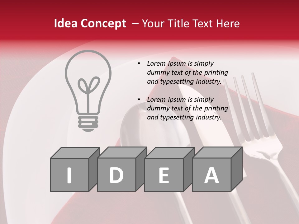 Knife Utensil Fork PowerPoint Template