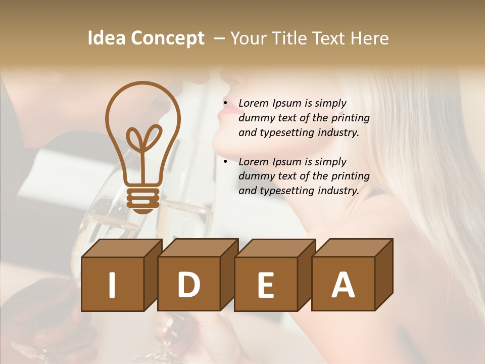 Flirt Woman Man PowerPoint Template