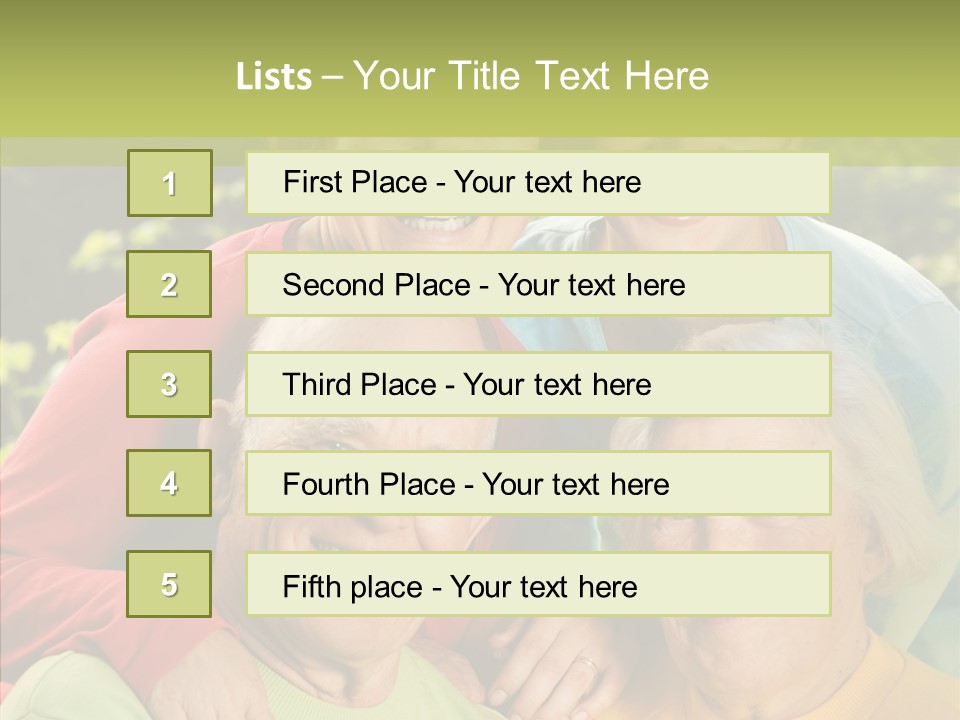 Middle Aged Face Happy PowerPoint Template