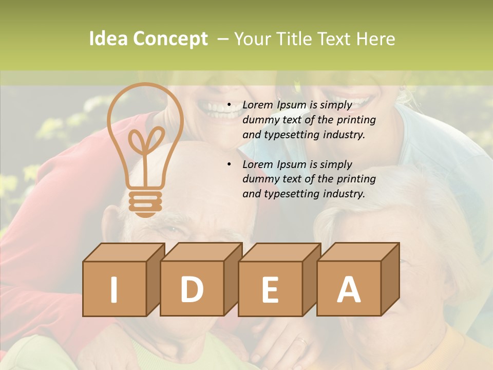 Middle Aged Face Happy PowerPoint Template