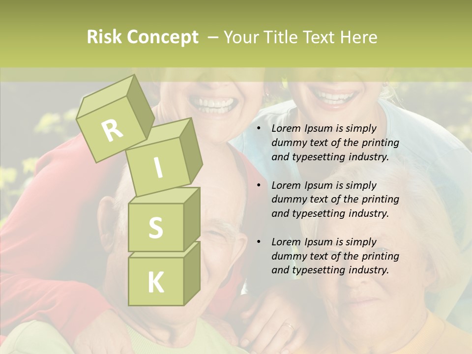 Middle Aged Face Happy PowerPoint Template