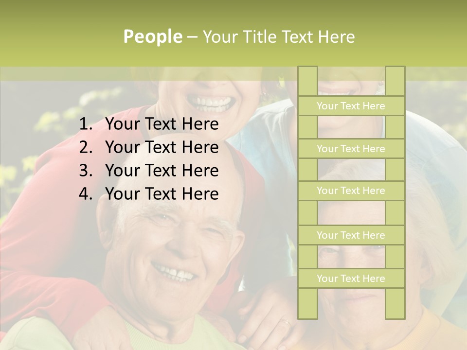 Middle Aged Face Happy PowerPoint Template