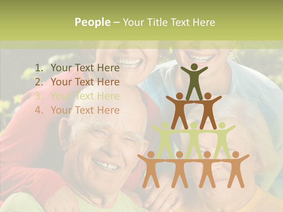 Middle Aged Face Happy PowerPoint Template